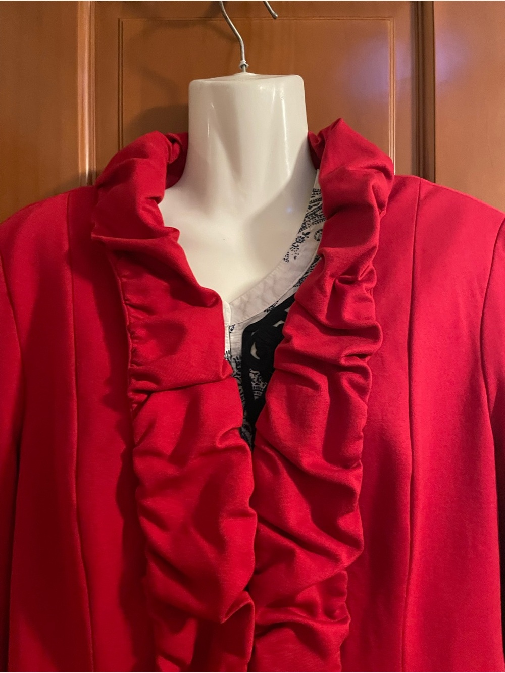 INC International Concepts Red Satin-Look Jacket - Picture 4 of 10